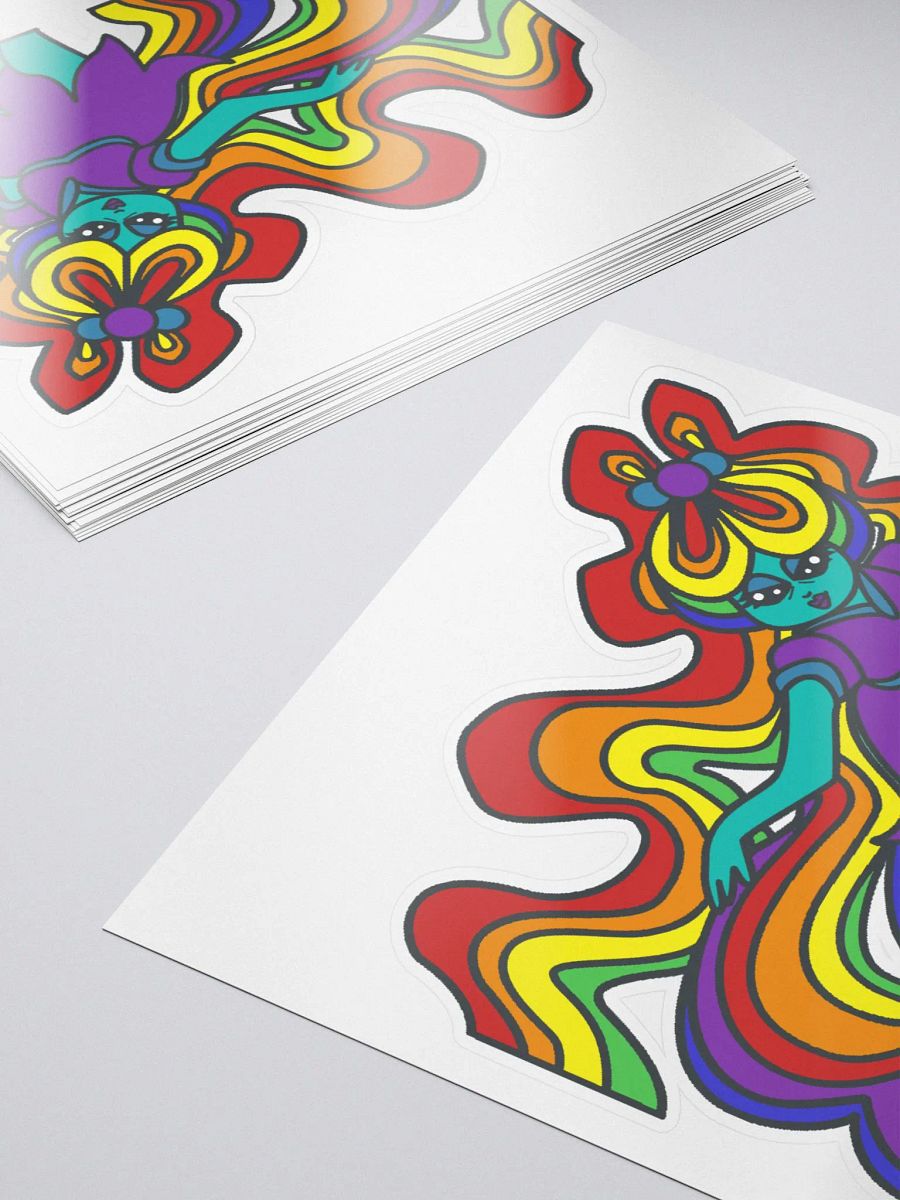 Rainbow Haired Alien Sticker product image (5)