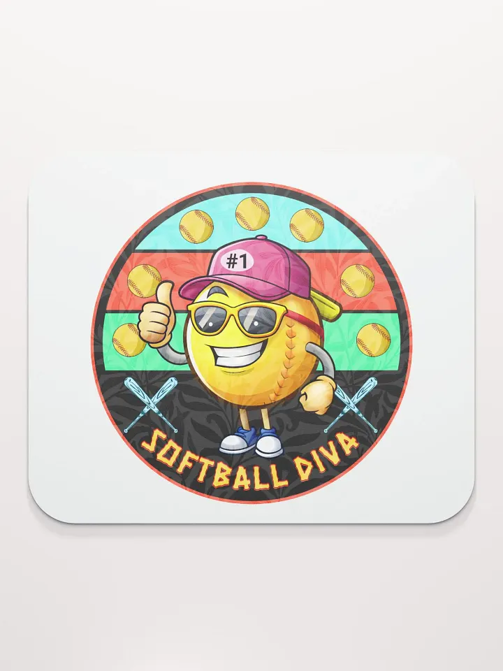 Softball Diva Thumbs-Up Mouse Pad product image (2)