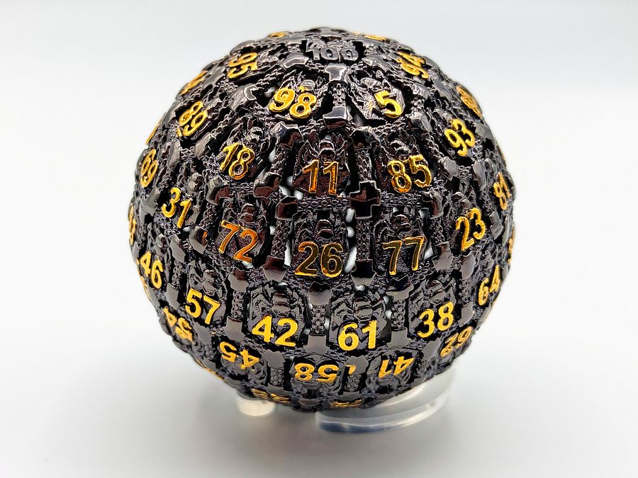 Hollow Metal d100 Dice with Spider Logo - DnD product image (3)