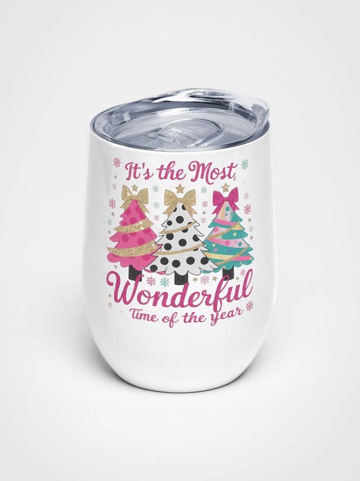 Glittery Christmas Trees Wine Tumbler product image (1)