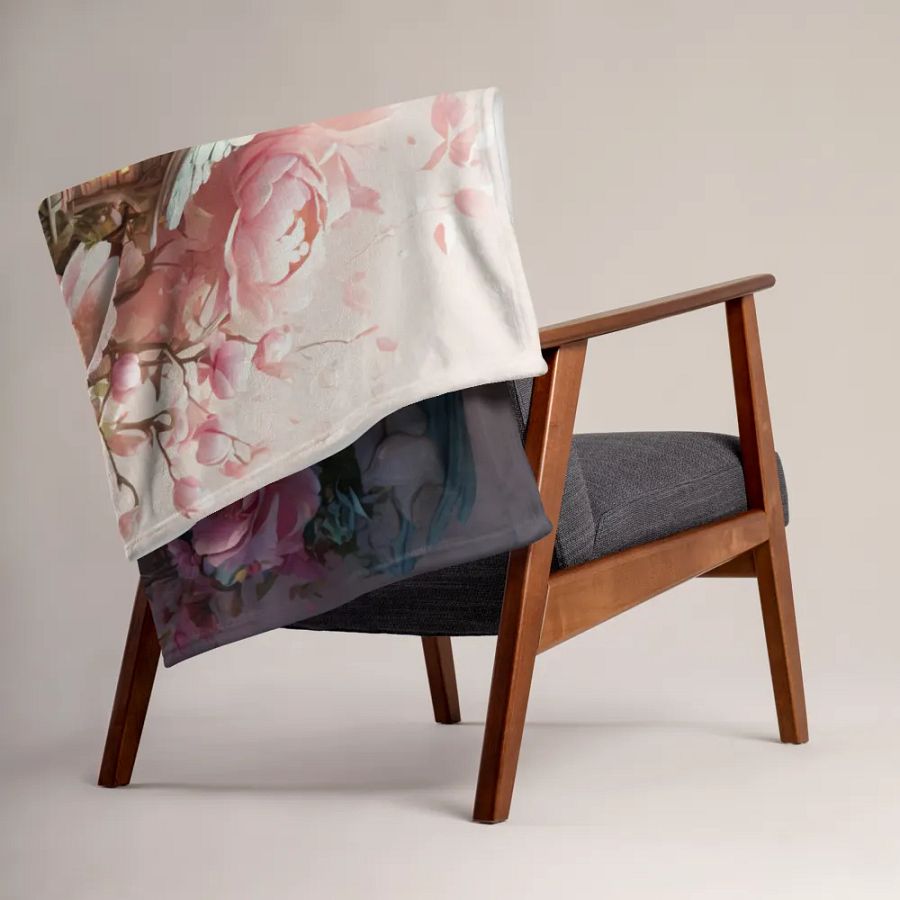 The pink floral hut design throw blanket product image (15)
