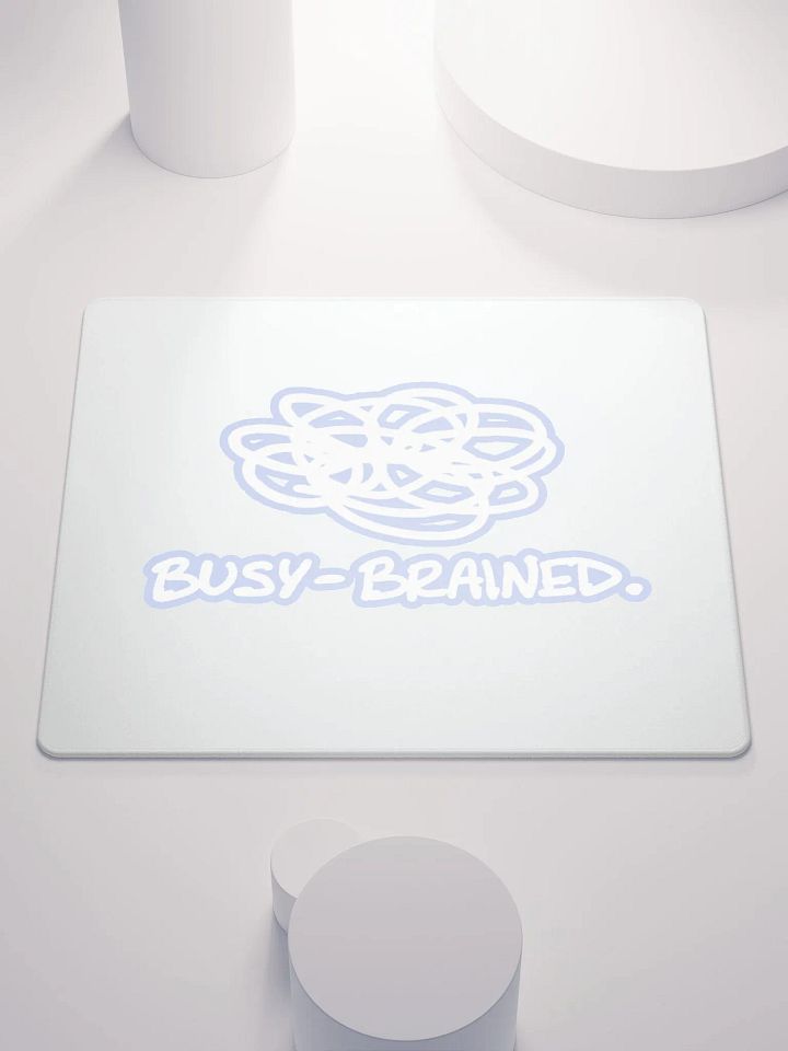 BUSY-BRAINED (lined design, #BDCAEF) mouse pad product image (1)