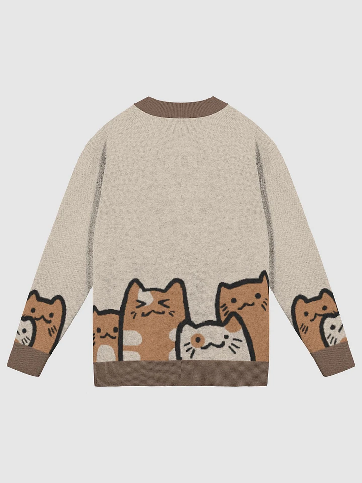 cats! cats everywhere! (taupe knitted cardigan) product image (8)