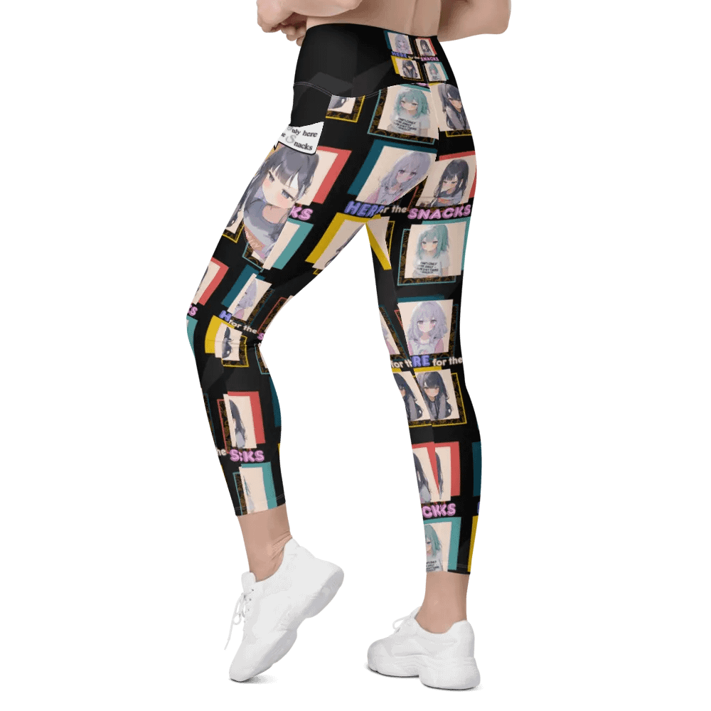 Anime Snack Squad All-Over Crossover Leggings with Pockets product image (11)