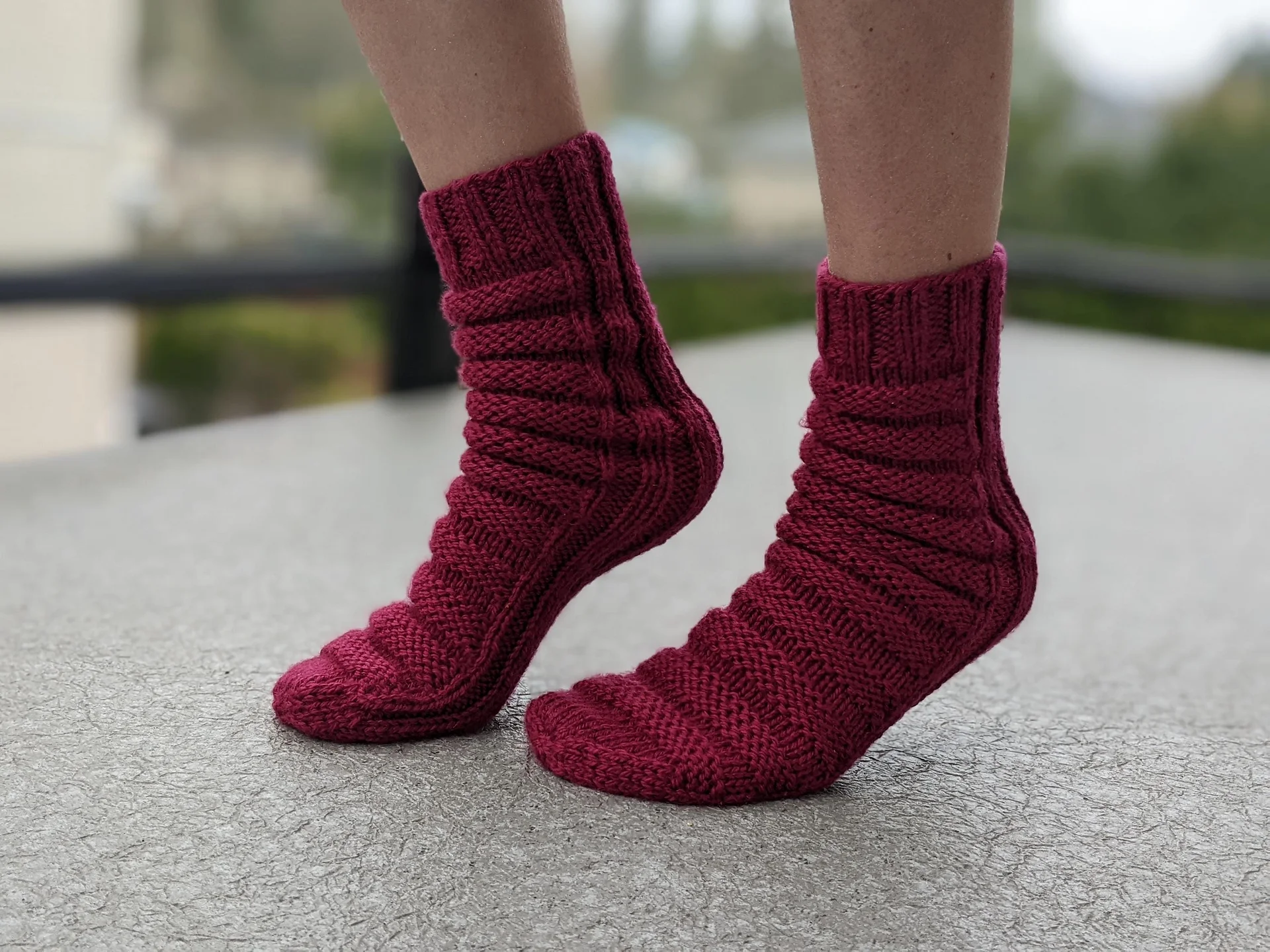 Knit Caterpillar No-Heel Socks Pattern product image (8)