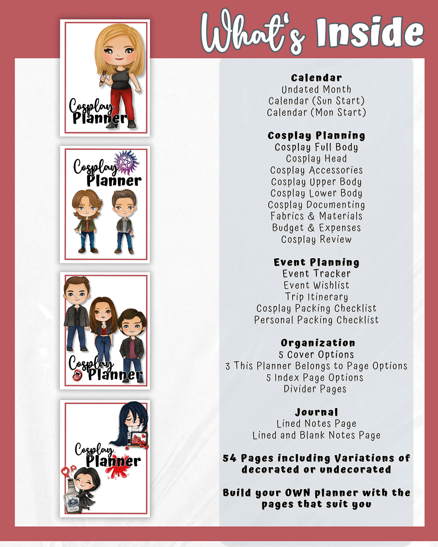 Monster Hunter Cosplay Planner – Red Edition | 54-Page Printable PDF product image (3)