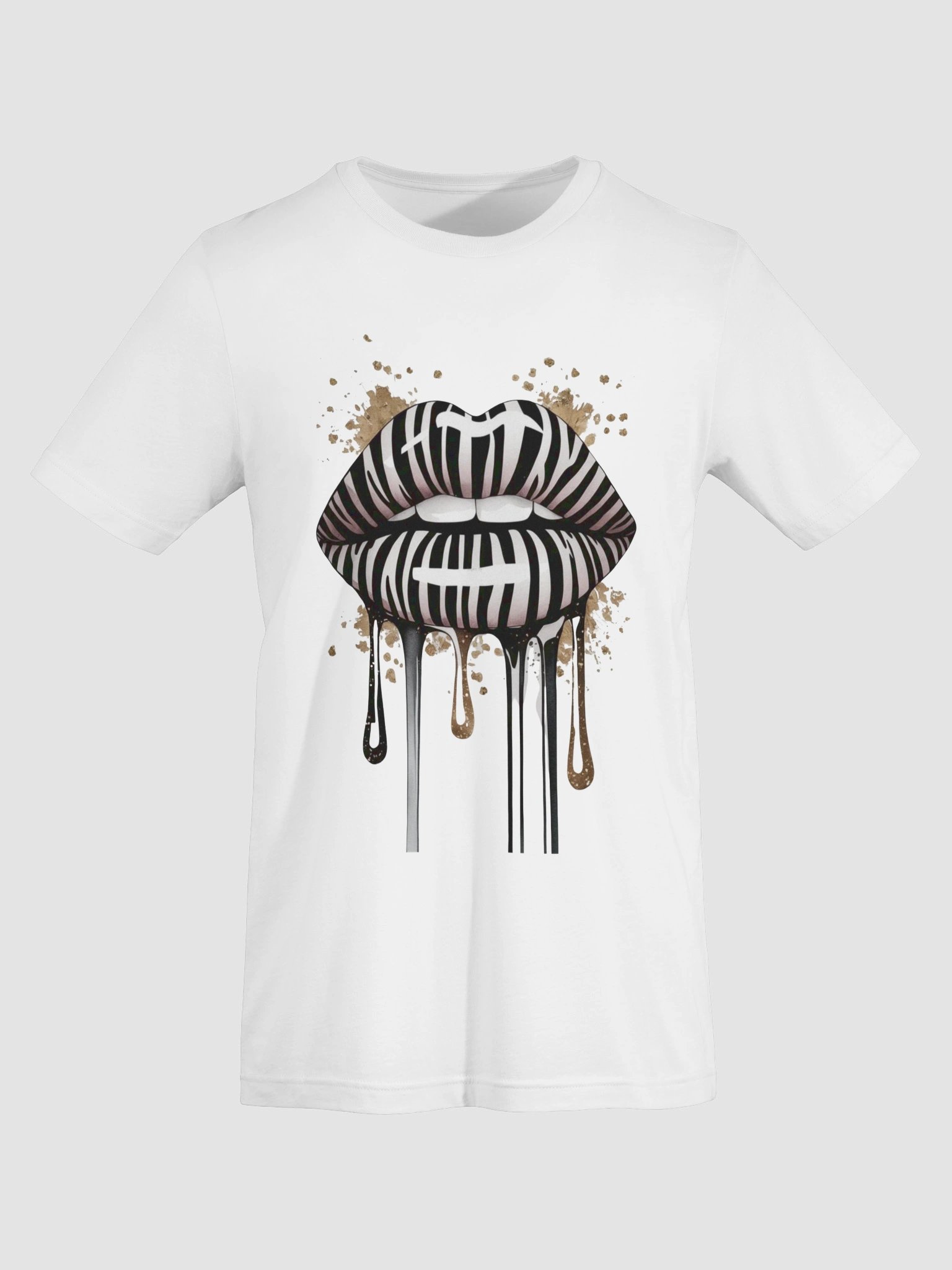 Zebra Lips Gold Drip T-Shirt product image (4)