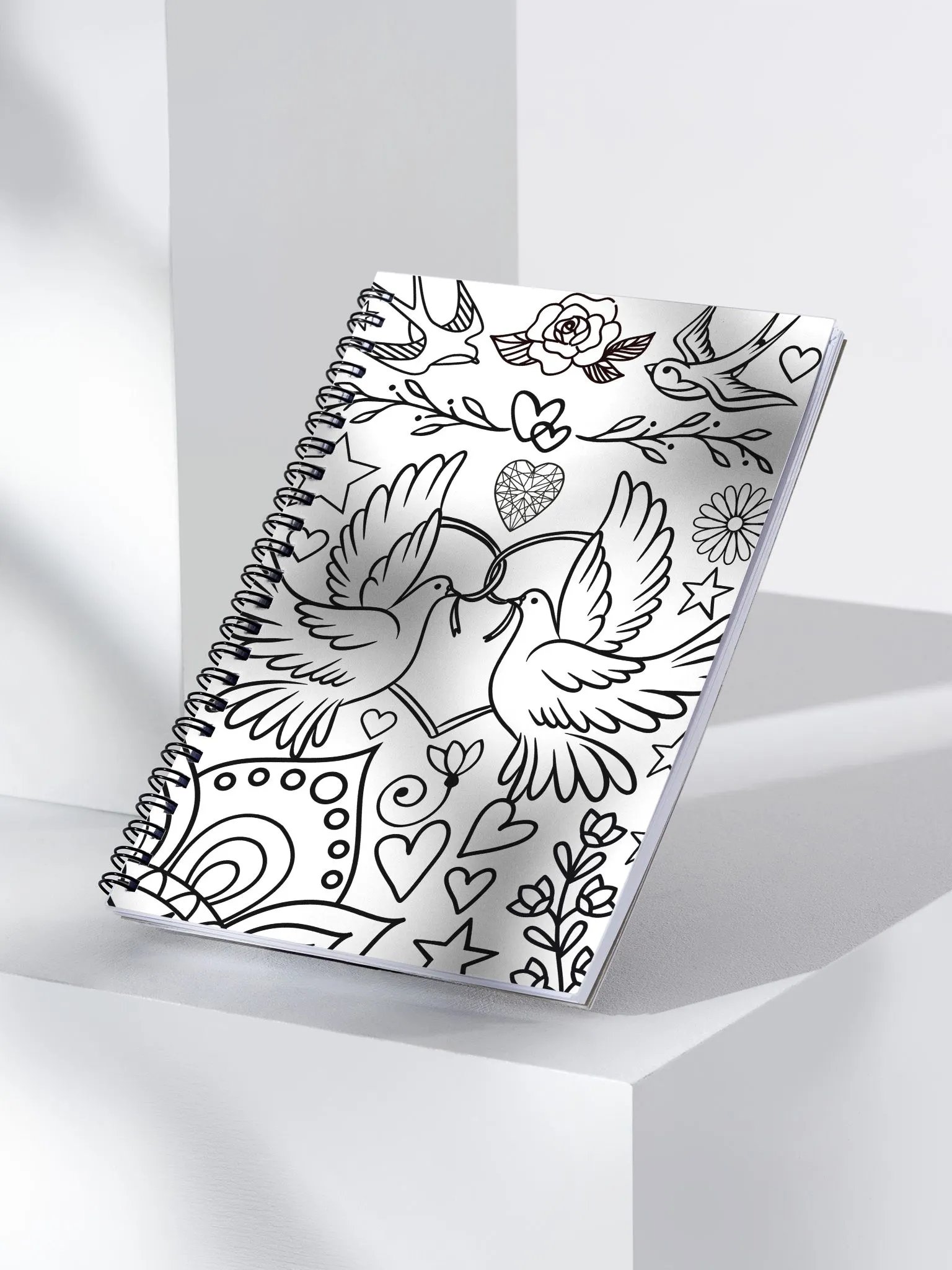 Lovebirds Illustration Spiral Notebook product image (3)