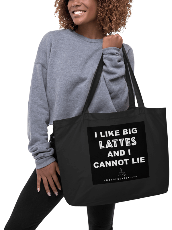 I LIKE BIG LATTES – BLACK TOTE BAG product image (4)