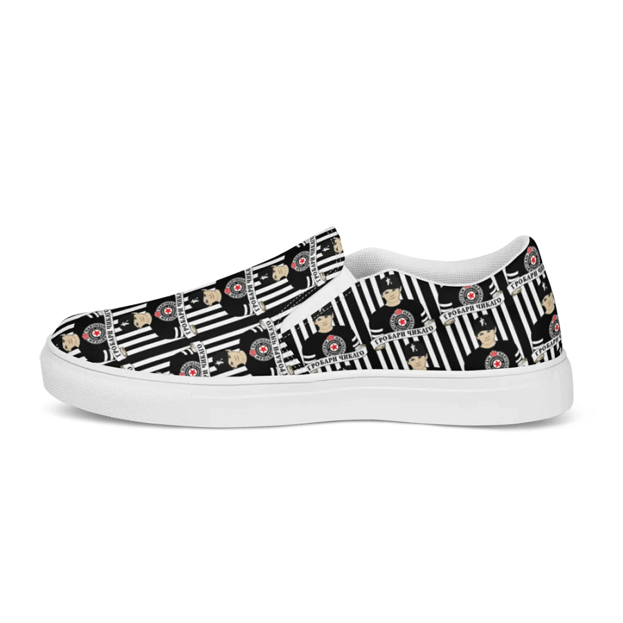 Grobari Čikago KK Partizan Women's Slip-On Canvas Shoes product image (10)
