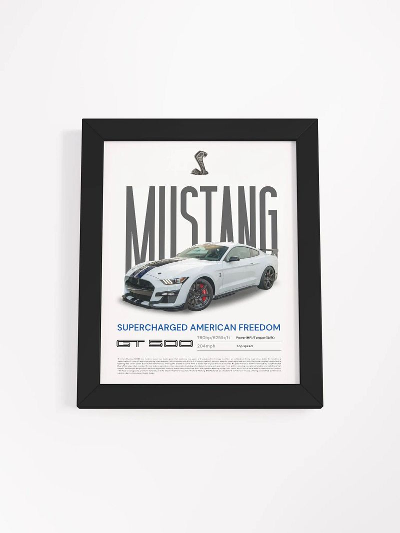 FORD MUSTANG GT500 FRAMED POSTER