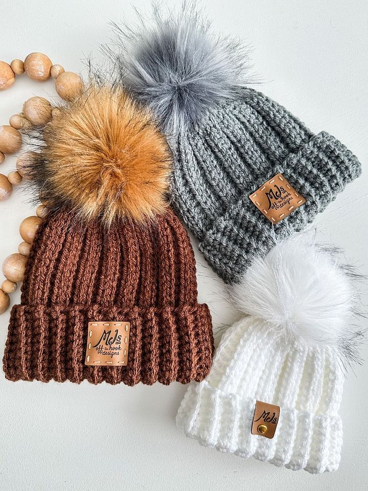 Chunky Ribbed Hat Crochet Pattern product image (1)