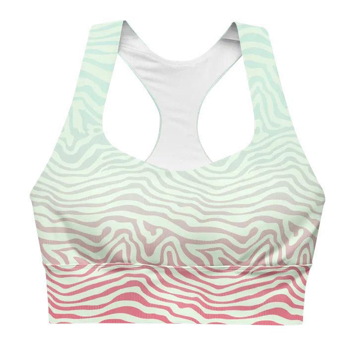 Mint Zebra Recycled Longline Sports Bra product image (1)