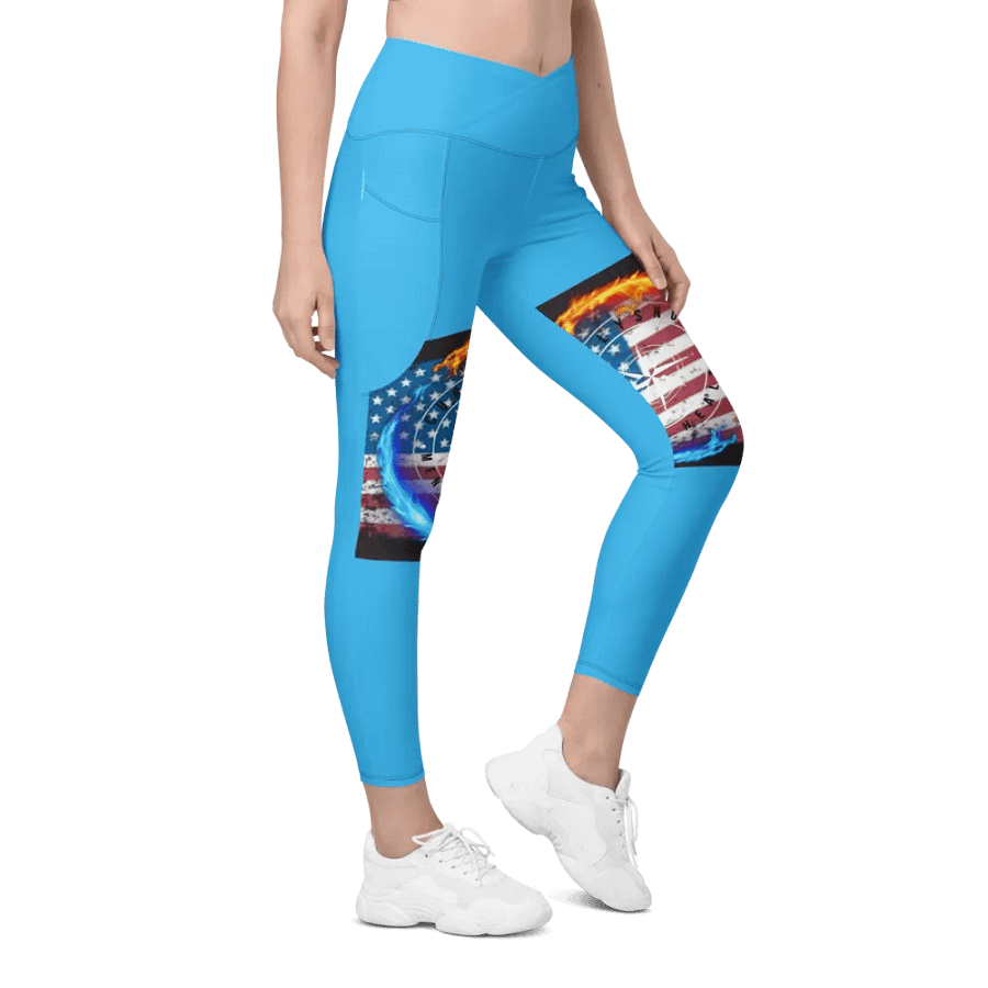 Leggings w pockets deep sky blue product image (4)