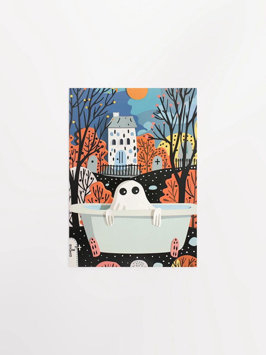 Ghost in Bathtub 3D Paper Art Halloween Bathroom Wall Art Print product image (27)