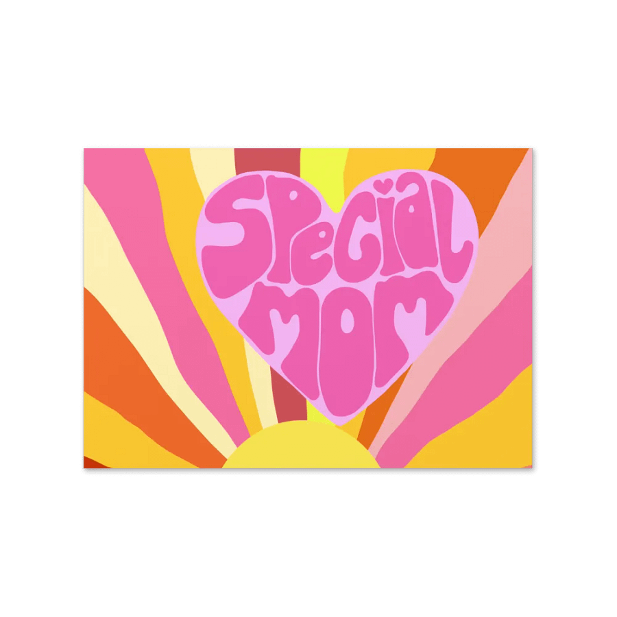 Special Mom pink retro landscape greetings card product image (8)