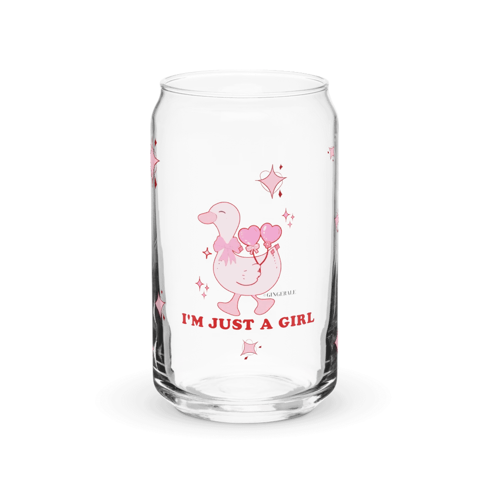 IM JUST A GIRL GLASS W/STRAW product image (1)