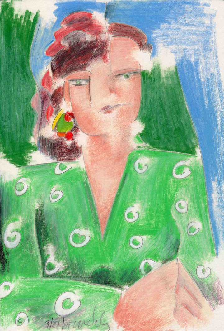 Woman in Green Shirt 03.27.85 print product image (1)
