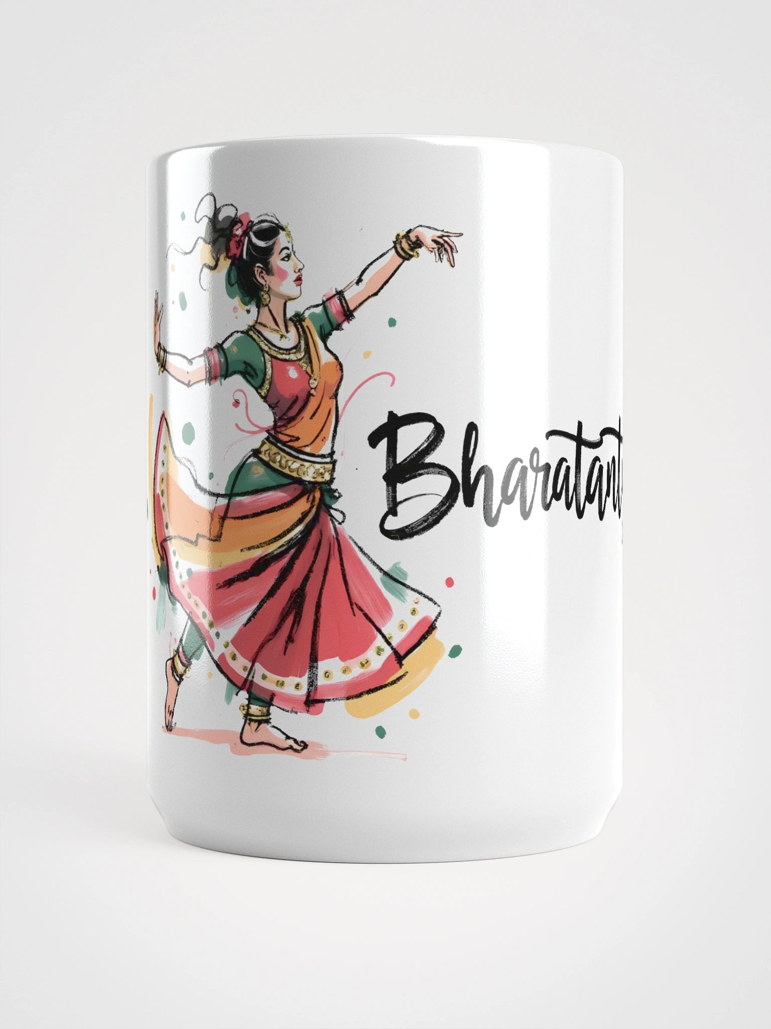Elegant Bharatanatyam Dance | Traditional Indian Art Glossy Mug product image (5)