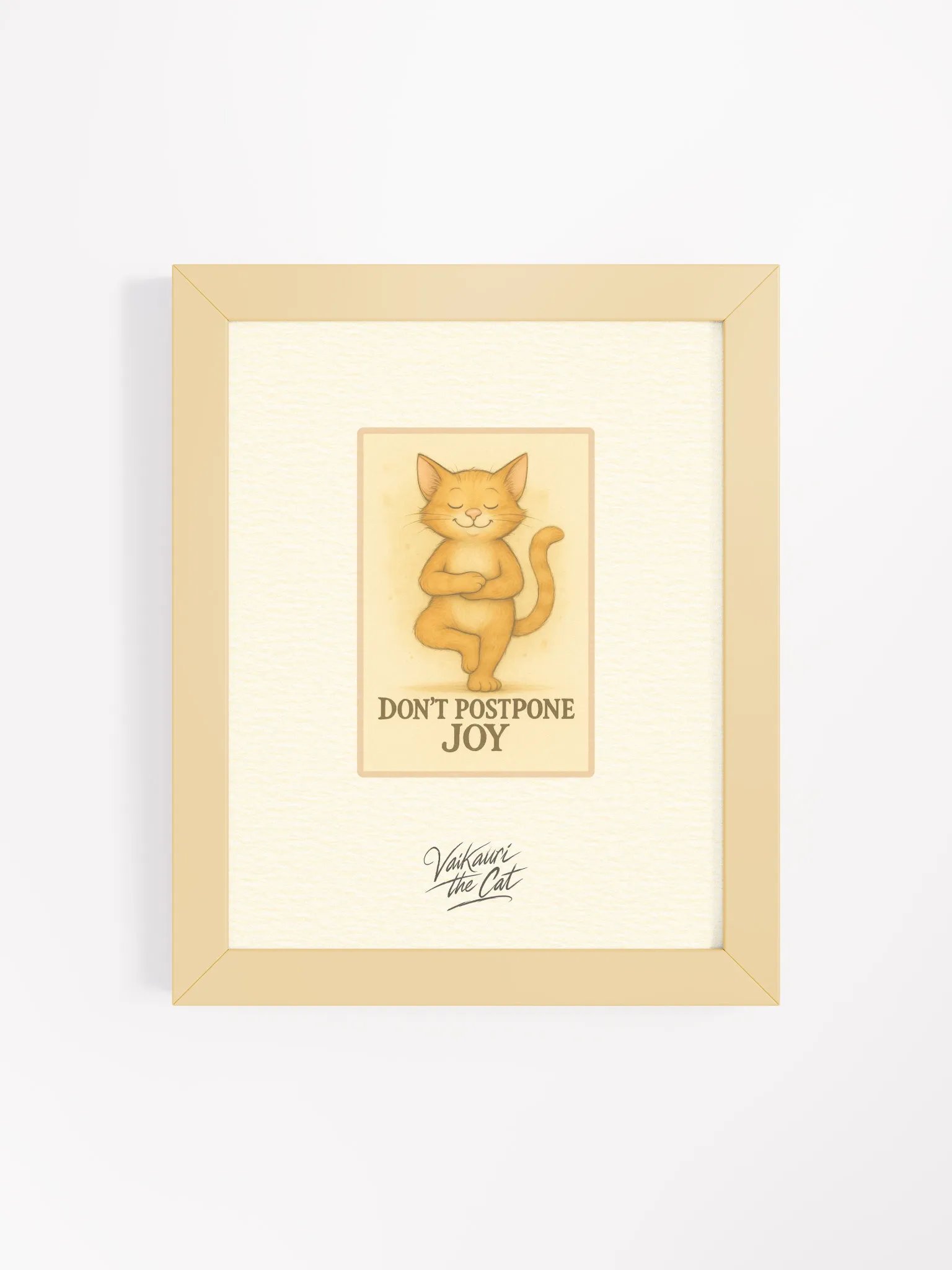 Joyful Vaikauri Cat Framed Matte Artprint product image (7)