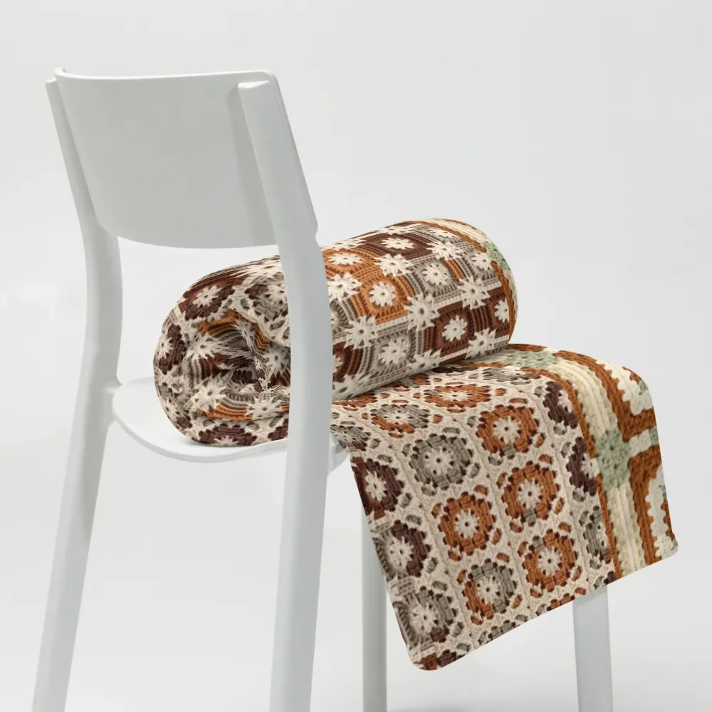 Fall Colors Granny Knit Patchwork Throw Blanket product image (12)