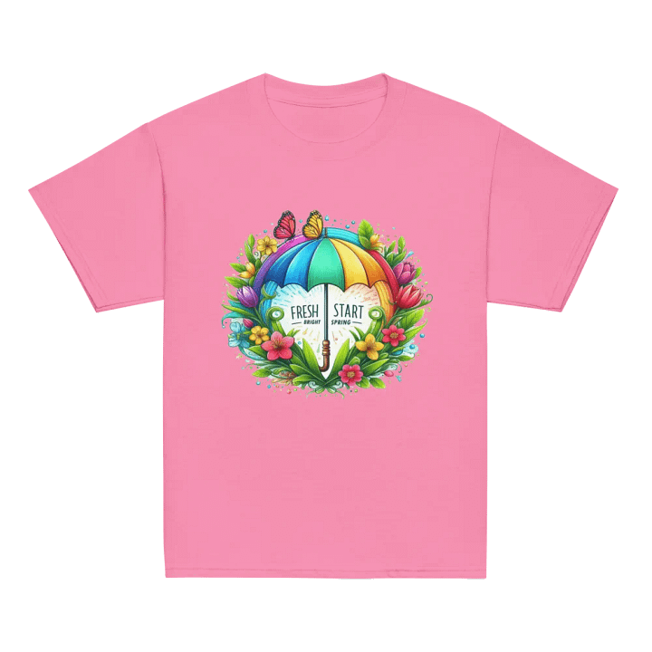 Rainbow Umbrella and Flowers Youth Tee product image (2)