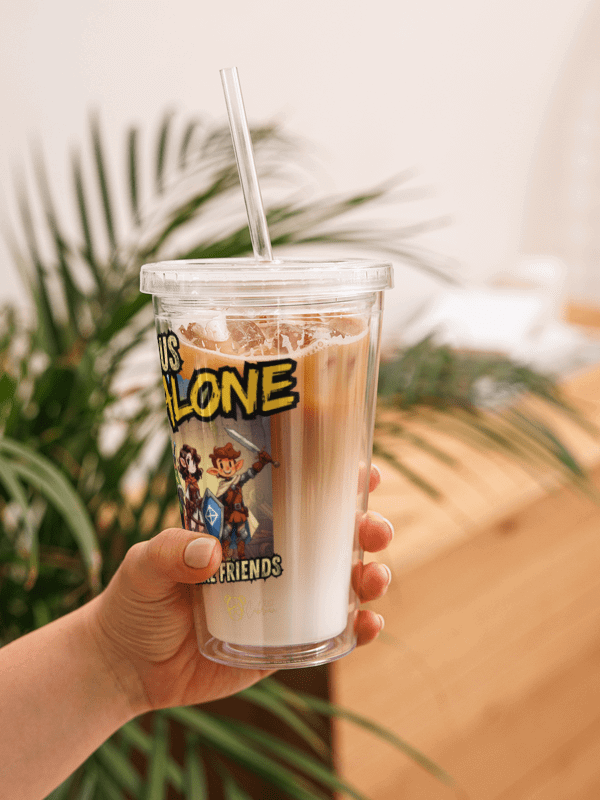 Sips & Squads Double Wall Clear Plastic Tumbler (16 oz) product image (4)