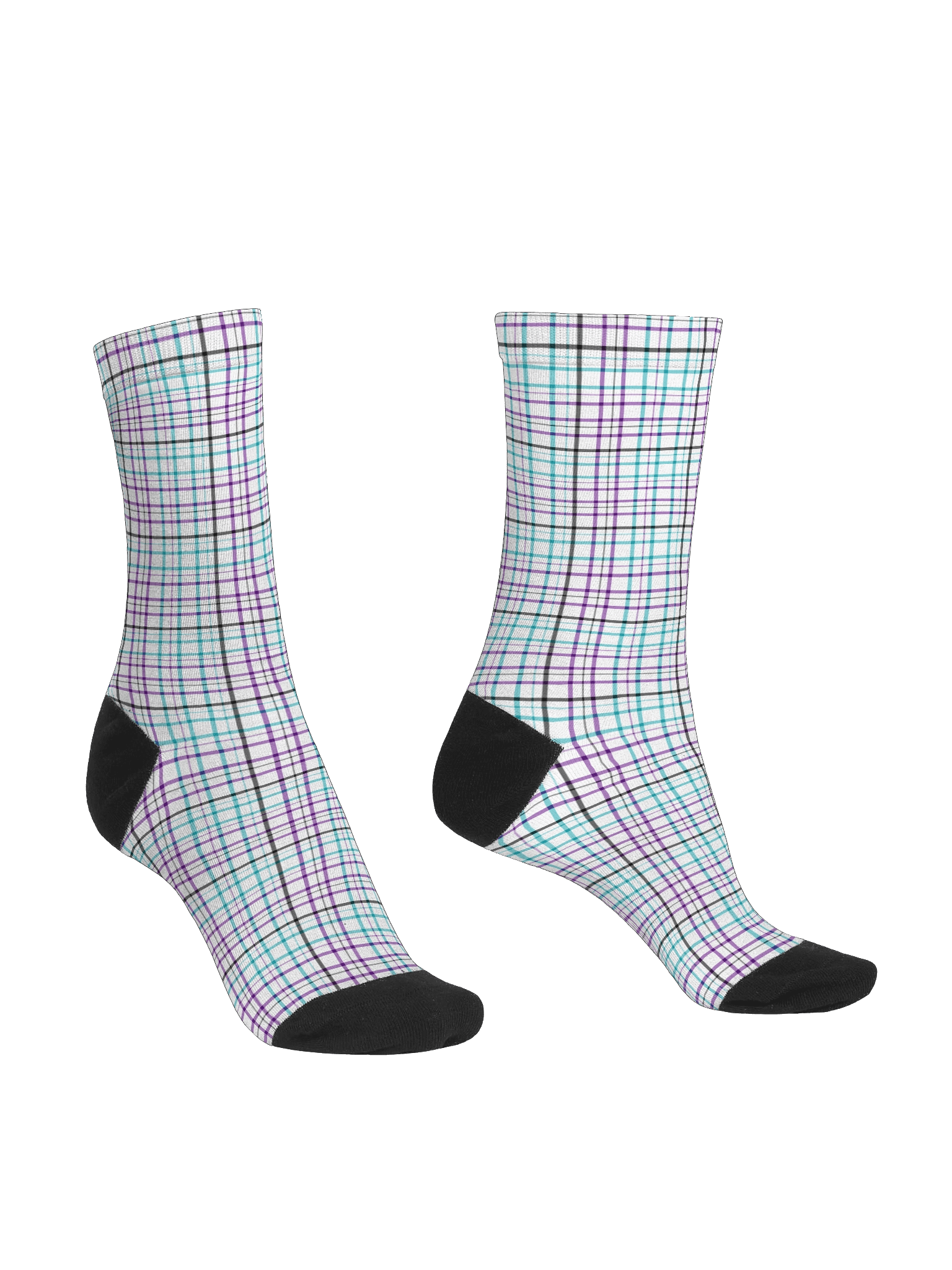 White Plaid Crew Socks product image (3)