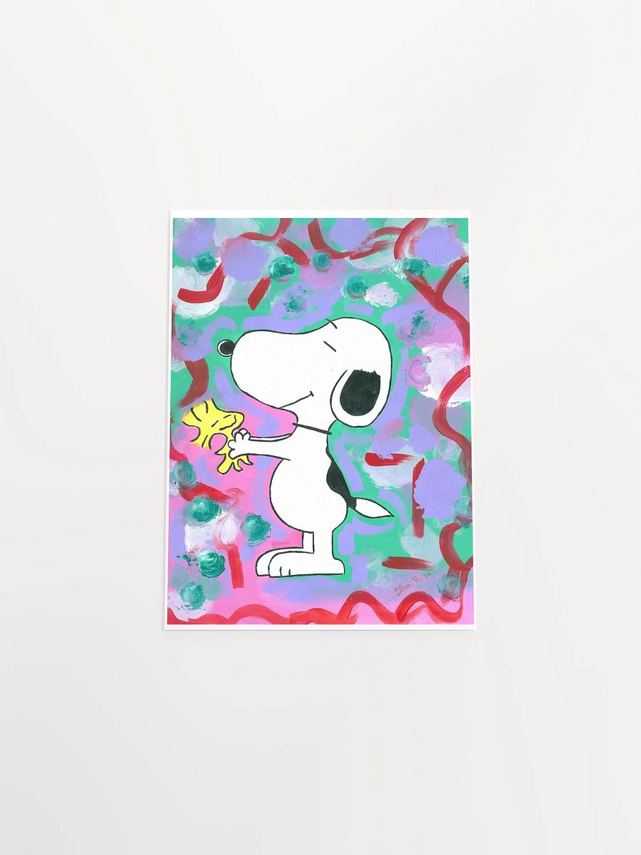 Snoopy - (art by Dina R.) - acrylic painting picture - Enhanced Matte Paper Poster (in) product image (19)