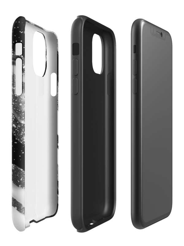 Black White Silver Marble Effect - Tough Phone Case product image (93)
