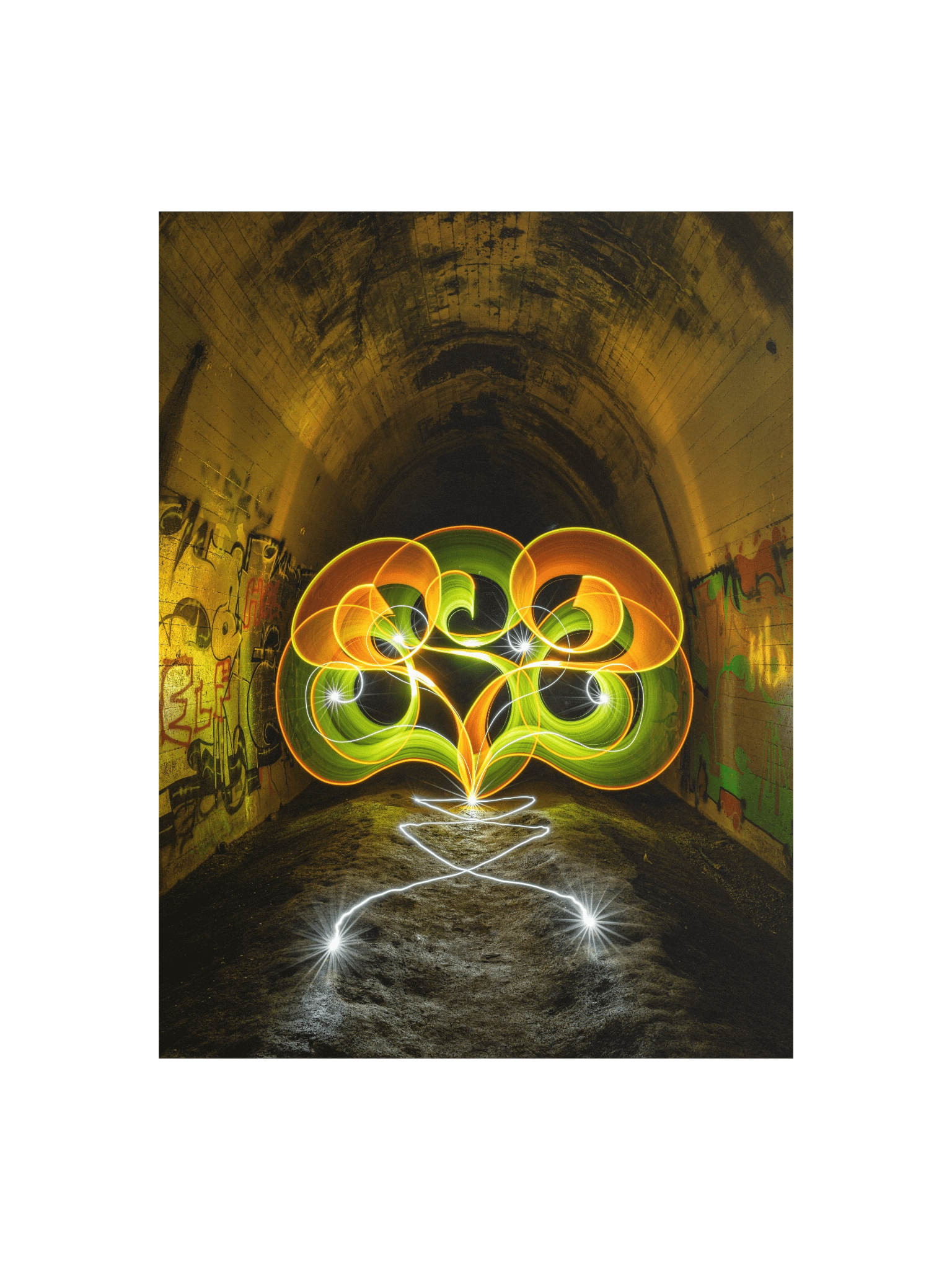 Abandoned Railway Tunnel Light Painting | Matte Print product image (2)