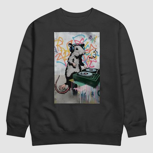 Original Banksy Inspired Rat DJ Hoodie