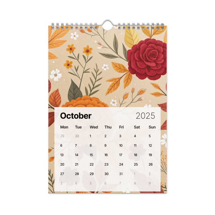 SEAMLESS FLORAL PATTERN WALL CALENDAR 2025 product image (12)