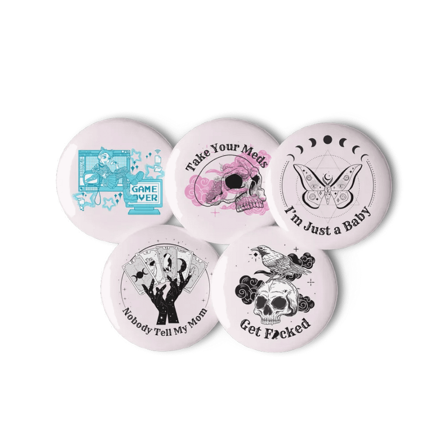 Pin Set of 5 (Pink Background) product image (6)