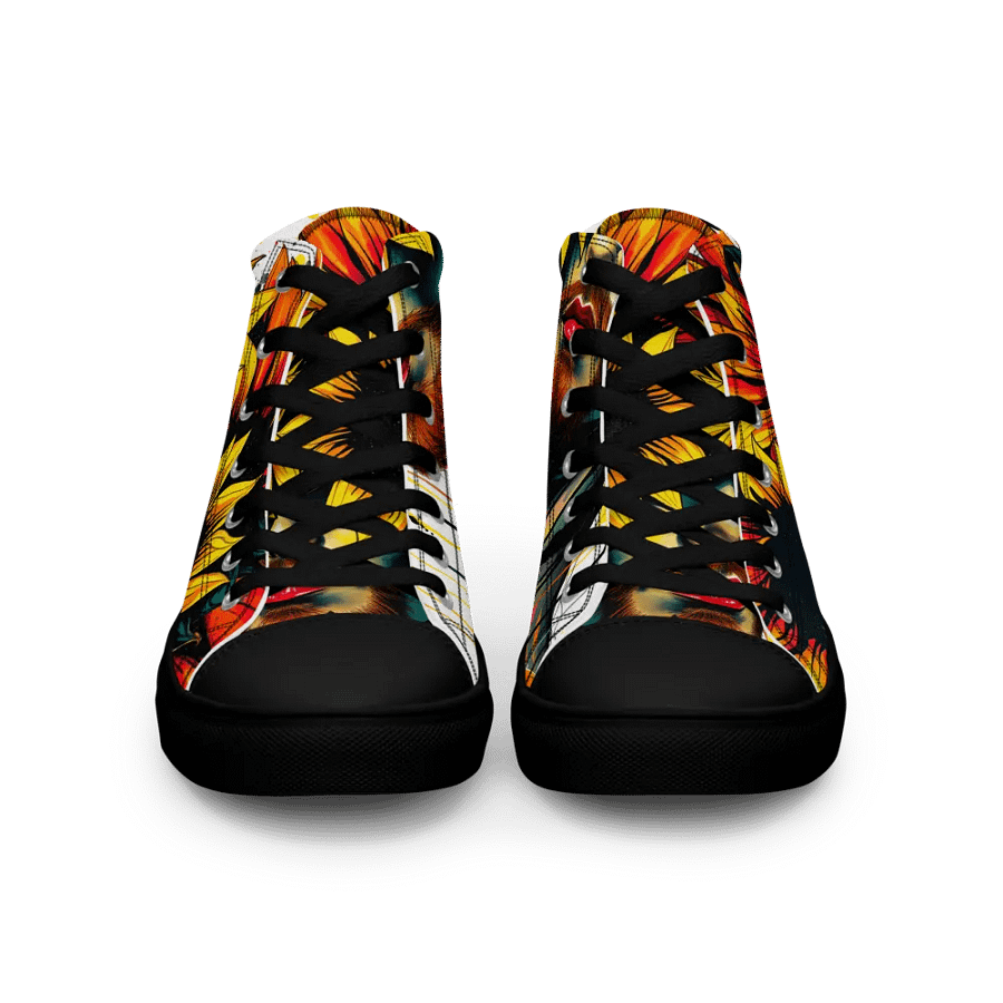 Van Gogh's sunflower gaze, Men's premium canvas High Tops product image (3)