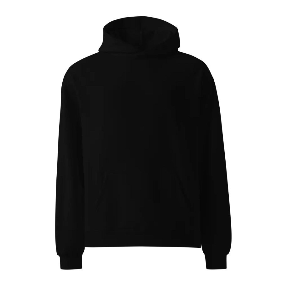 Classic Black Unisex Oversized Hoodie - 80% Cotton product image (3)
