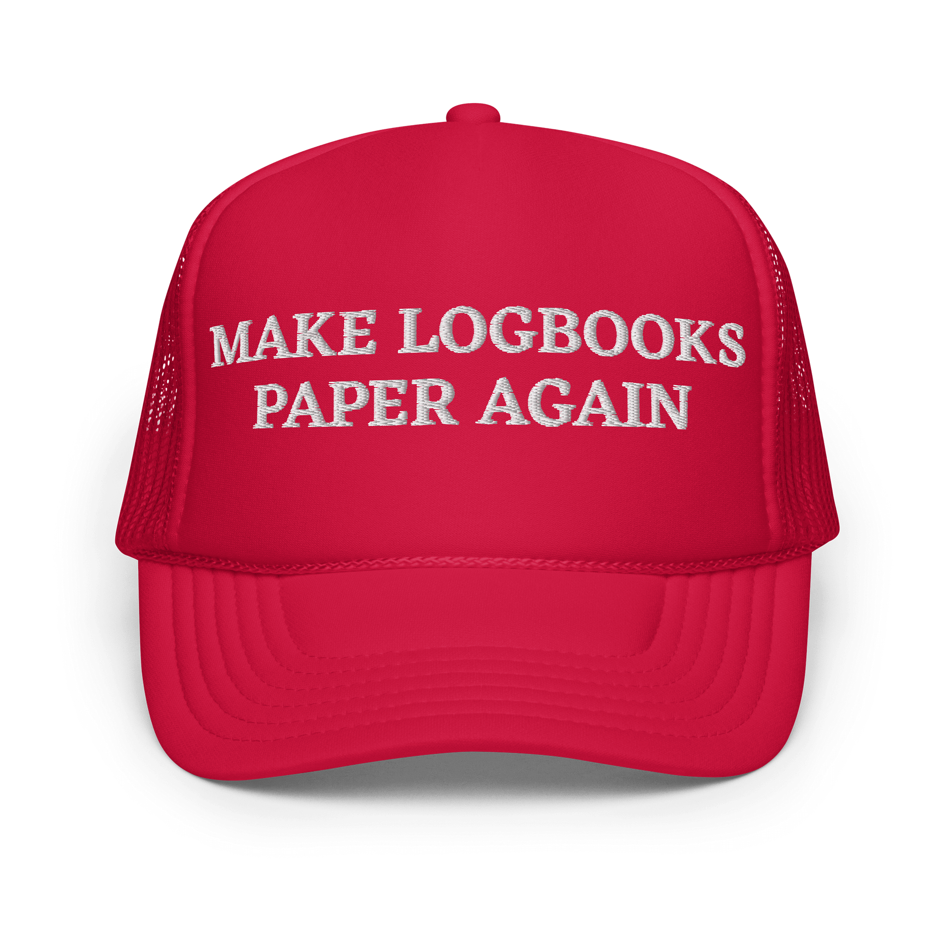 MAKE LOGBOOKS PAPER AGAIN Foam Trucker Hat product image (13)