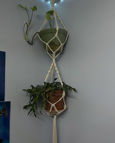 New macrame double plant hanger.