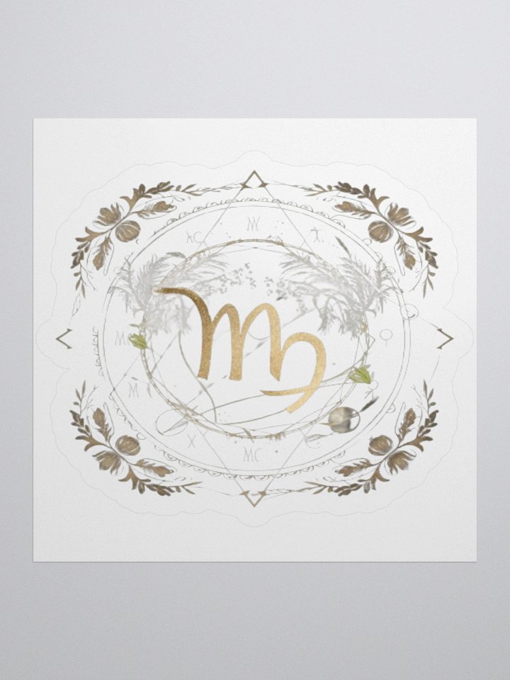 Virgo Zodiac Sticker - Maiden with Wheat & Floral - Durable Vinyl product image (2)