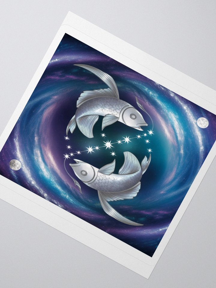 Exclusive Pisces Zodiac Sticker: Celestial Fish in Cosmic Swirl - Perfect for Astrology Enthusiasts and Pisces Lovers! product image (6)