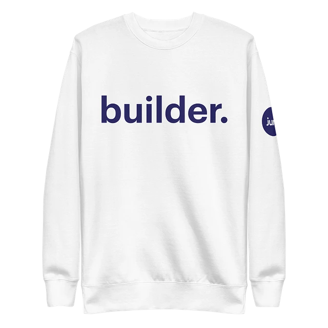 Builder Adult Crew Sweatshirt, White product image (1)