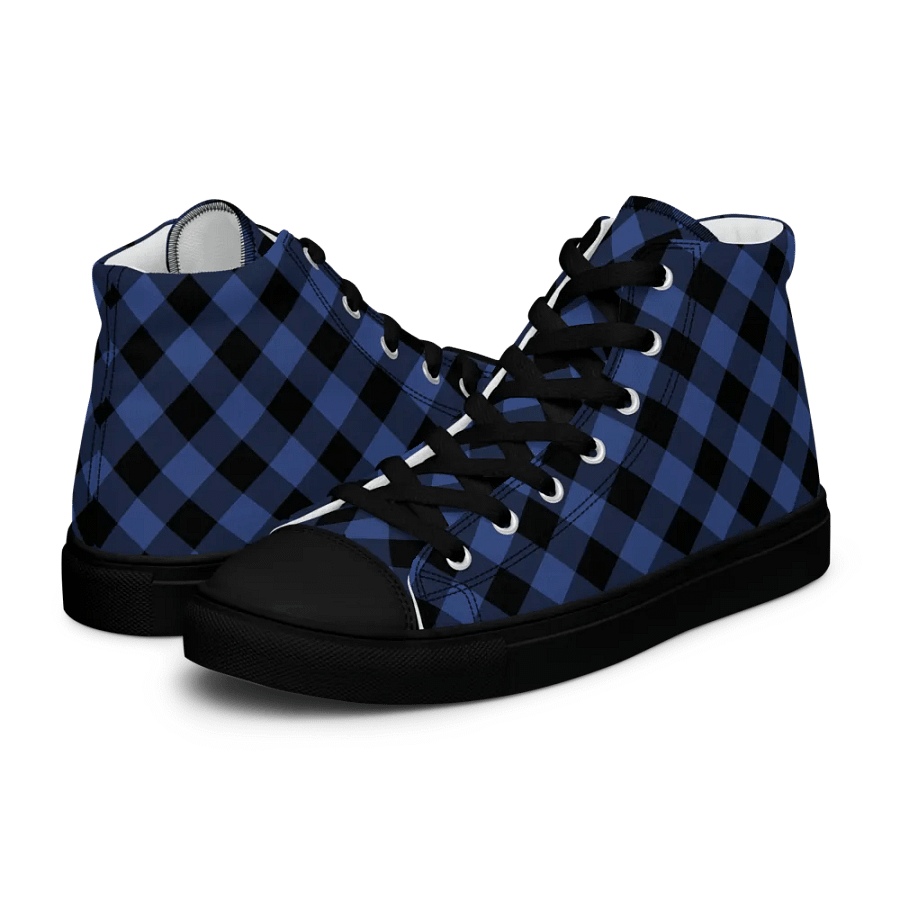 Lapis Blue Buffalo Check Men's High Top Shoes product image (8)