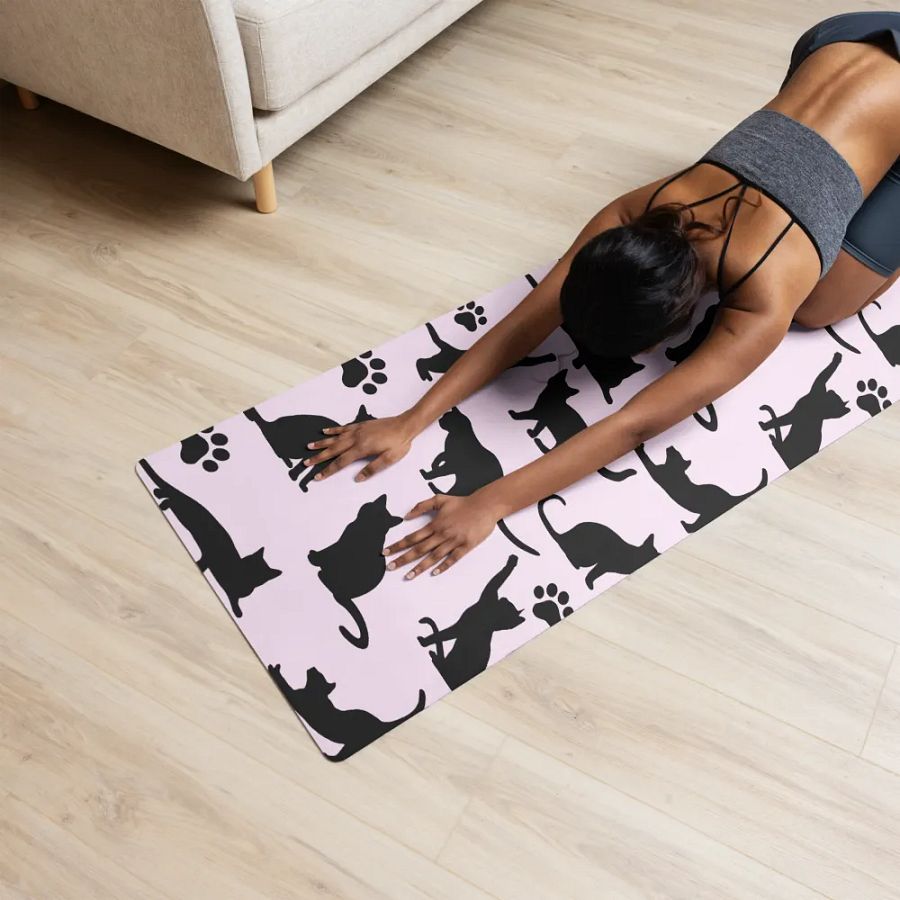 Yoga Mat with Cat Silhouette Design: Non-Slip and Eco-Friendly product image (12)