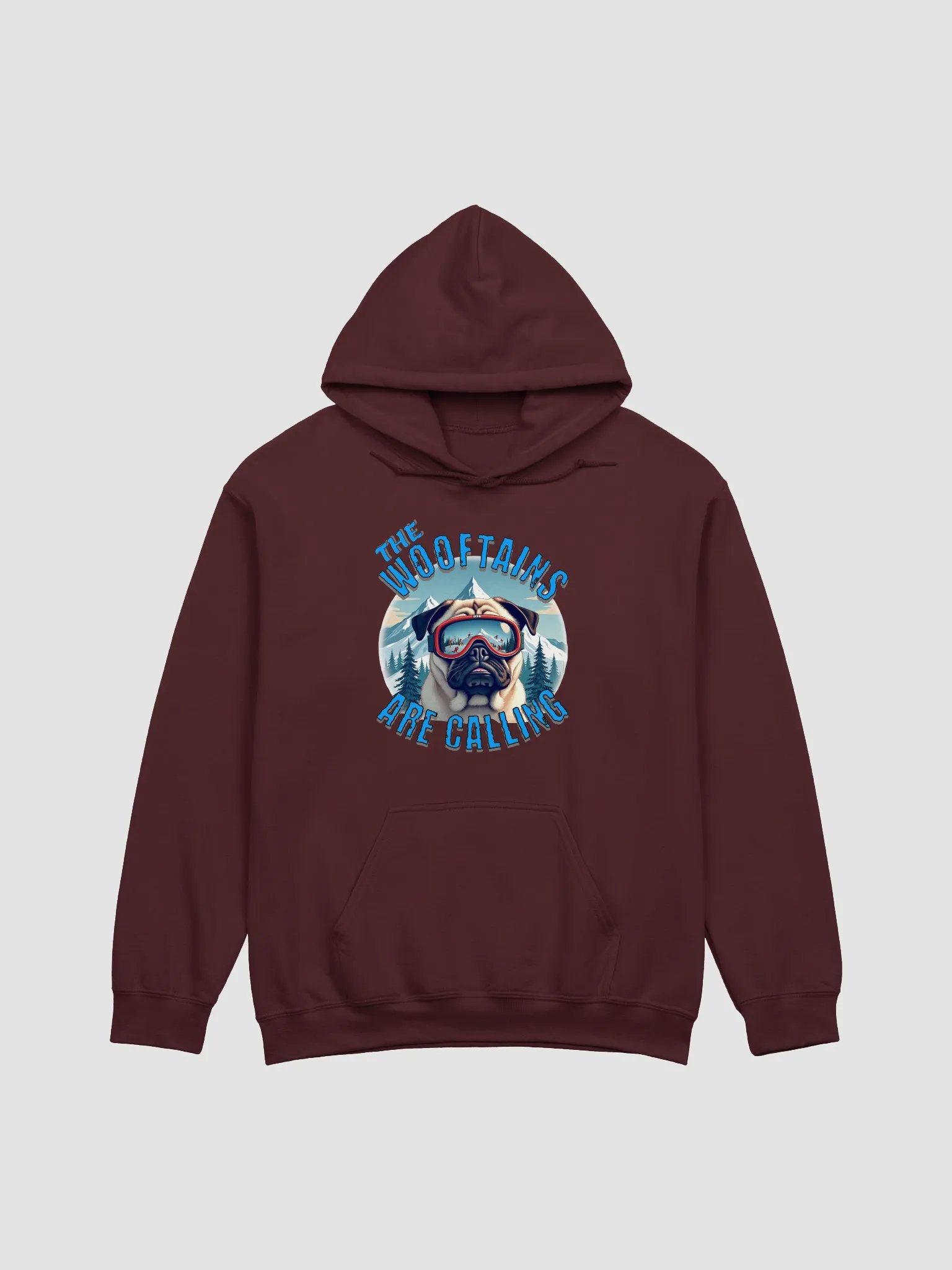 The Wooftains Are Calling Dog Pug Skiing Powder Pup Ski Adventure Hoodie product image (4)