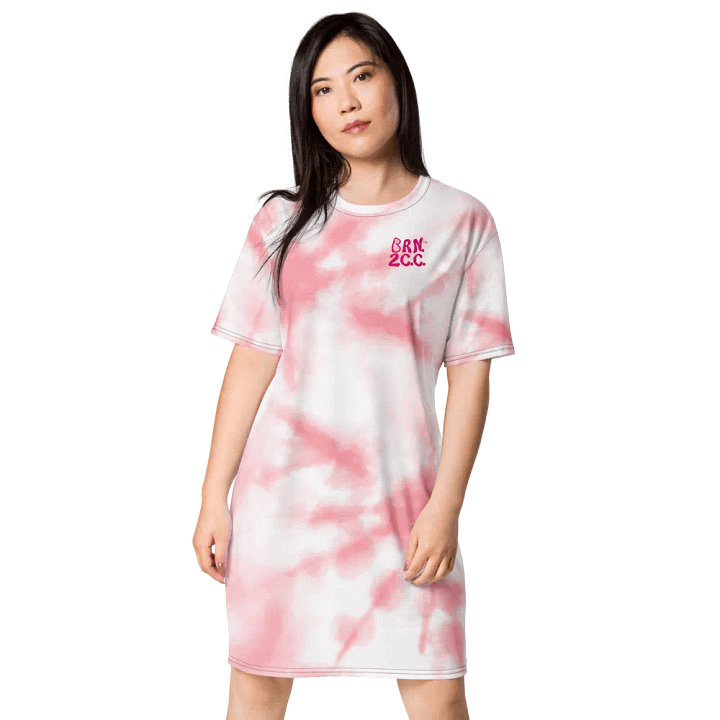 BOURNE to Cape Cod™ | Coastal Dream T-Shirt Dress | Pink & White Tie-Dye | Beachy-Chic & Bold product image (1)