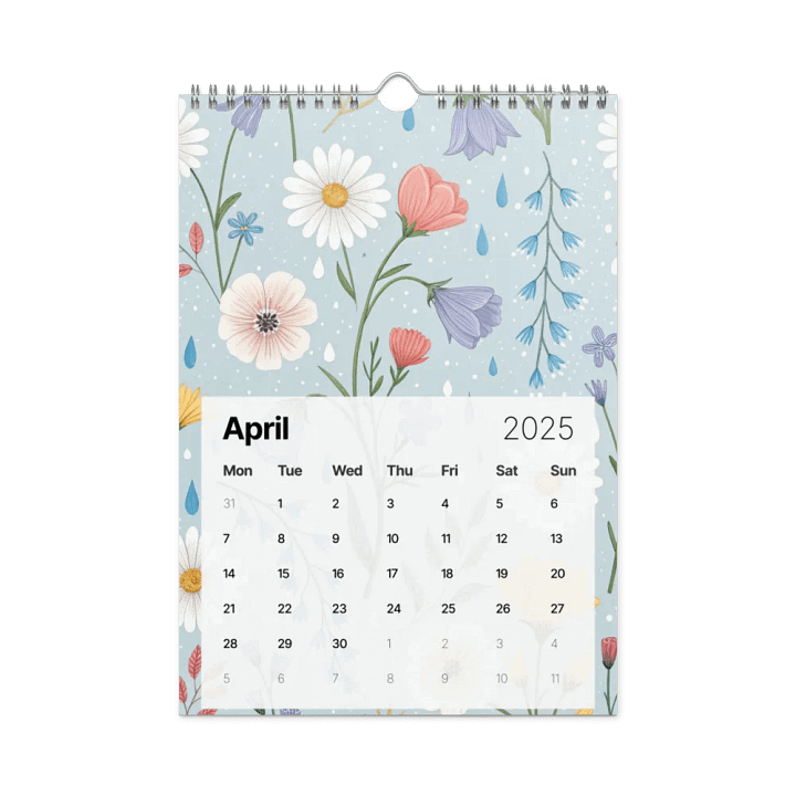 SEAMLESS FLORAL PATTERN WALL CALENDAR 2025 product image (1)