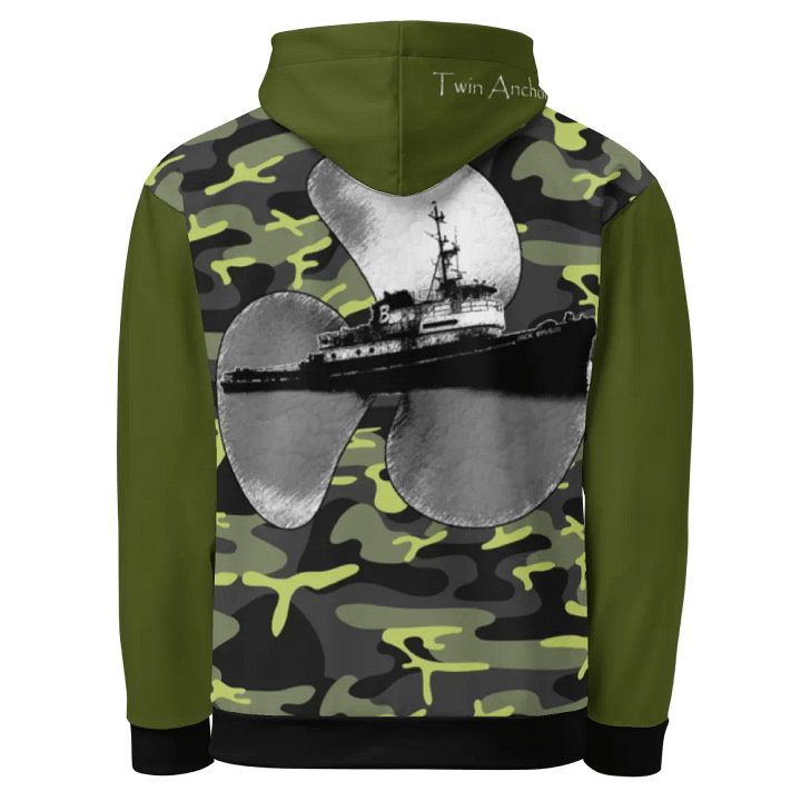 Green & Camouflage Three blade prop & Jack tug Hoodie product image (1)