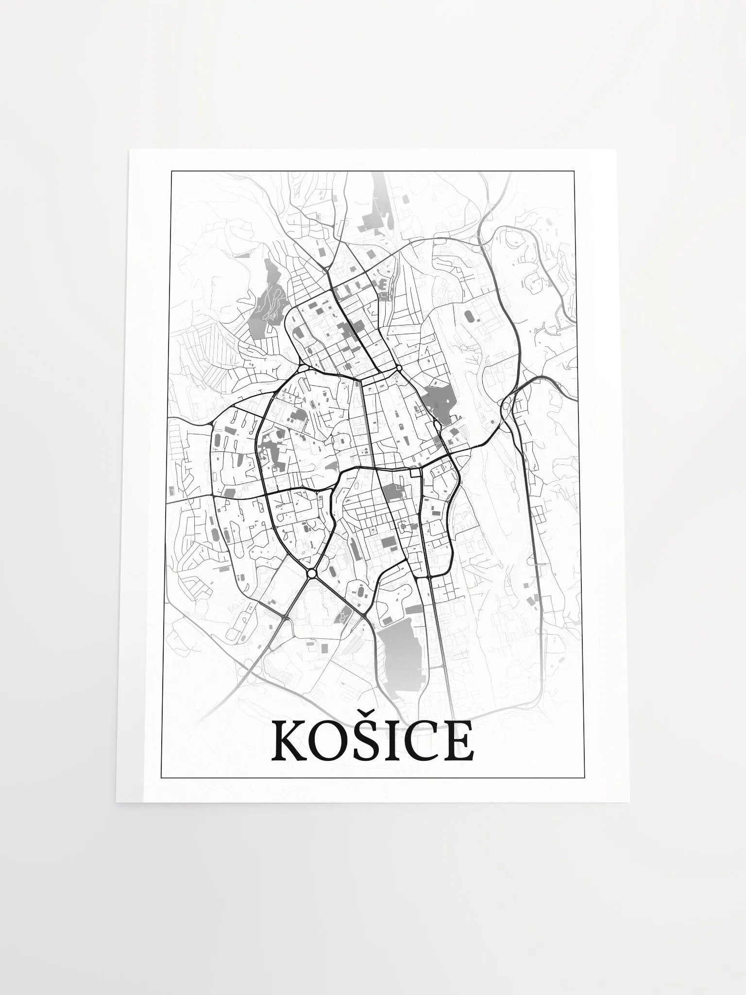 Košice, Slovakia, city map print product image (17)