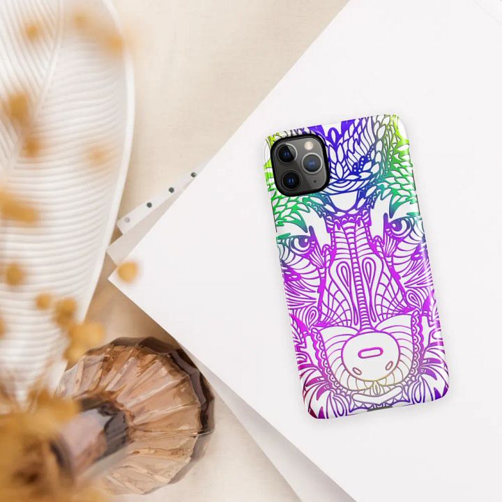 Wolf Head Purplish Mandala Phone Case product image (2)