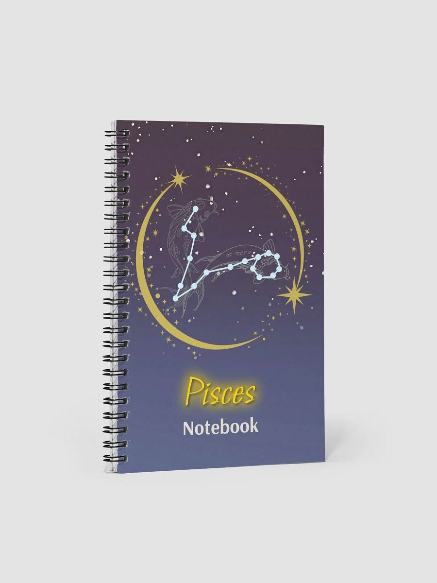 Personalized Pisces Zodiac Spiral Dotted Notebook Journal – Starry Constellation Gift for Astrology Lovers, Birthday, Valentine, Christmas, Horoscope, Celestial, Moon, Stars, Stationery, Sketching product image (1)